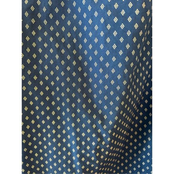 Nautica Men`s Classic-Fit Blue Geo Design Long Sleeve Logo Shirt Medium Pocket - Picture 7 of 7